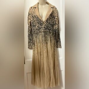 Floral Beige and Black Duster -so unique!